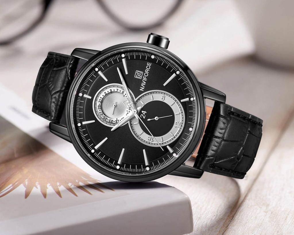 nf3005-b-b-b-naviforce-watch-men-black-dial-leather-strap-quartz-battery-analog-for-dream_4-1024x819 Naviforce for men - نافي فورس رجالي NF3005 - Image 3