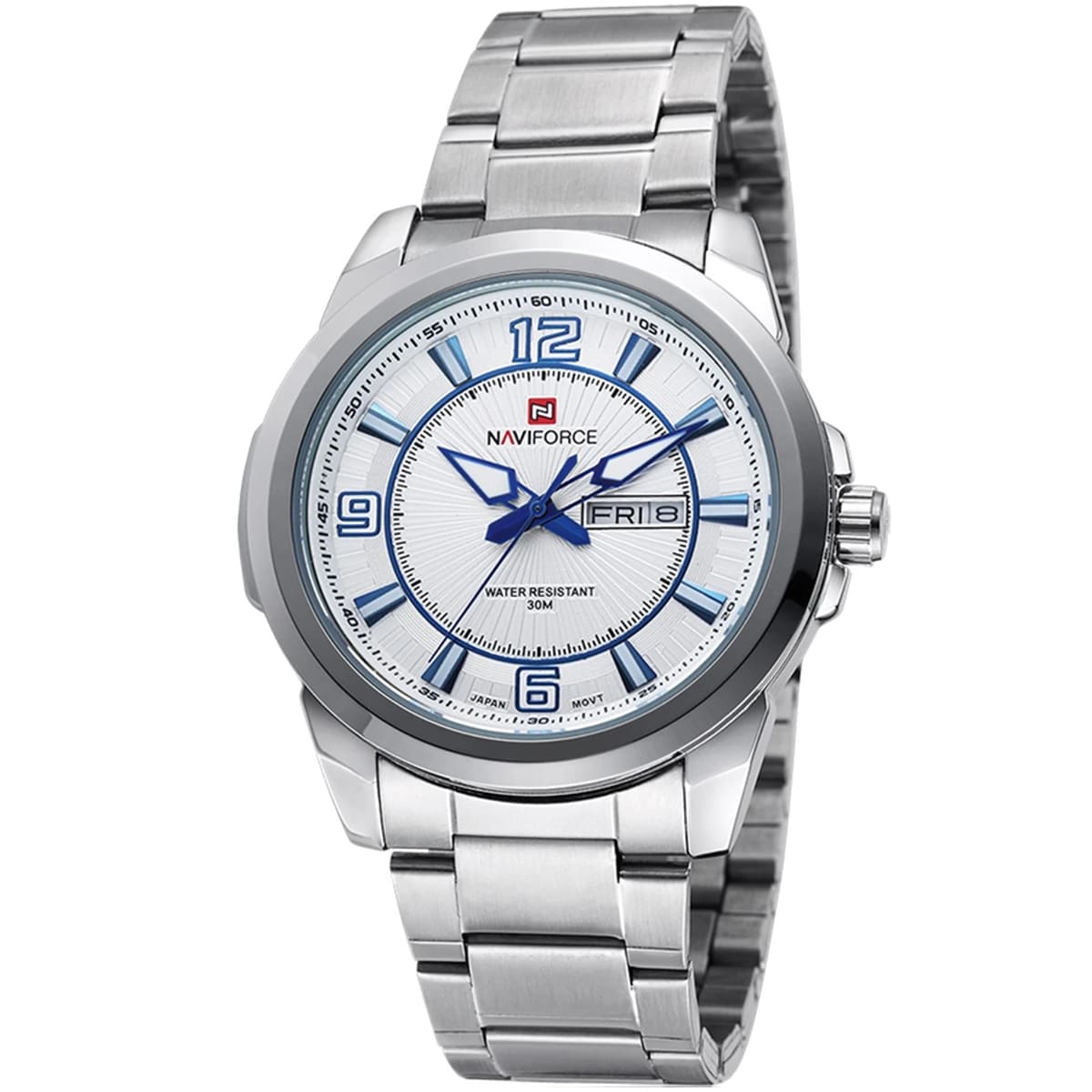 nf9035m-s-w-be-naviforce-watch-men-white-dial-metal-silver-strap-quartz-battery-analog-water-resistant-30m-for-dream Naviforce for men-نافي فورس رجالي -NF9035M - Image 1