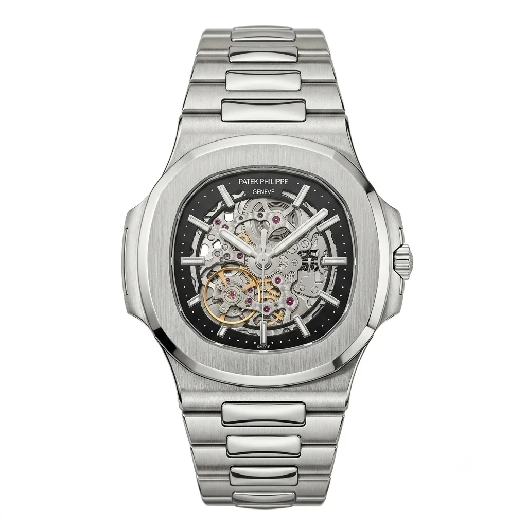 Gemini_Generated_Image_wxulwywxulwywxul Patek Philippe Nautilus Skeleton - ساعة باتيك فيليب نوتيلوس سكيليتون - Image 1