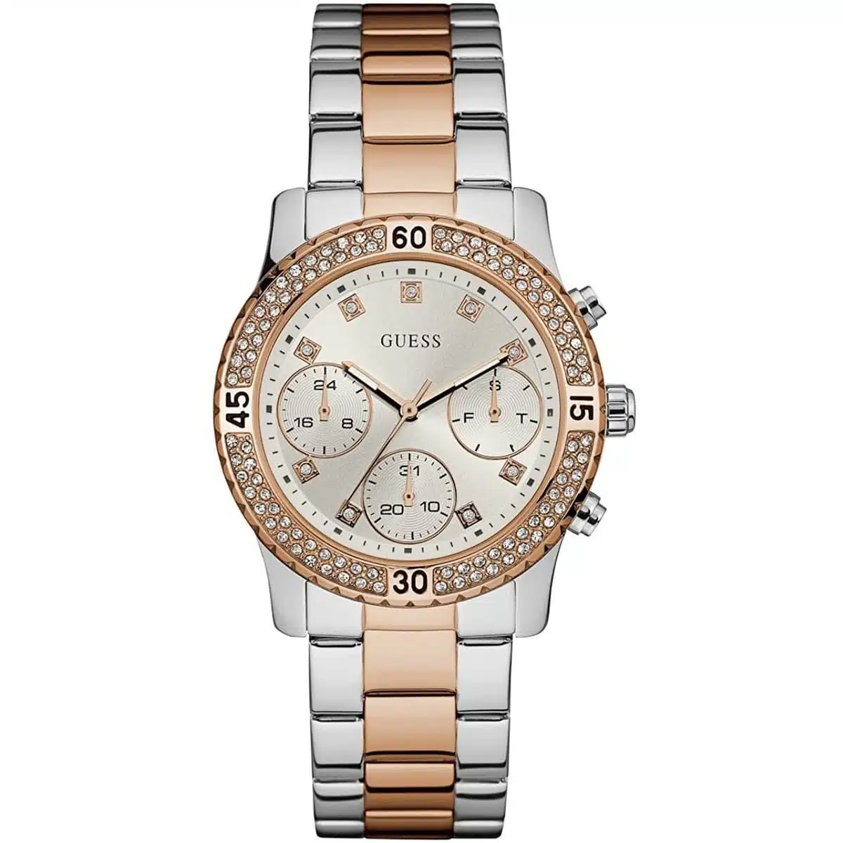 w0851l3-guess-watch-women-silver-rose-gold-metal-confetti.jpg ساعة جيس للنساء - Guess Watch For Women - W0851L3 - Image 1